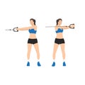 Woman doing Cable core rotation exercise. Flat vector