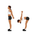 Woman doing Chest opener with forward bend stretch