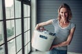 Woman doing cleaning at home Royalty Free Stock Photo