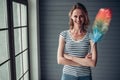 Woman doing cleaning at home Royalty Free Stock Photo