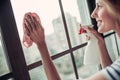 Woman doing cleaning at home Royalty Free Stock Photo