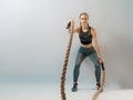 Woman doing crossfit exercises Royalty Free Stock Photo