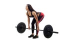 Woman doing deadlift with barbell Royalty Free Stock Photo