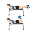 Woman doing Dumbbell Hamstring Curl on Bench exercise
