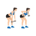 Woman doing Dumbbell row exercise.