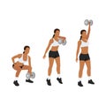Woman doing Dumbbell snatch exercise.