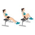 Woman doing dumbbell weighted leg pull-ins