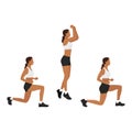 Woman doing explosive jumping alternating lunges
