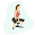 woman doing fitness dumbbell lifting and exercise at gym health club