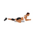 Woman doing Foam roller inner thigh. Adductor.