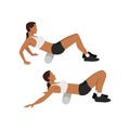 Woman doing Foam roller lower back stretch Royalty Free Stock Photo