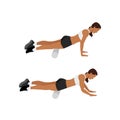 Woman doing Foam roller quadriceps stretch