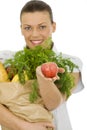 Woman doing grocery shopping Royalty Free Stock Photo