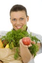 Woman doing grocery shopping Royalty Free Stock Photo