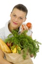 Woman doing grocery shopping Royalty Free Stock Photo