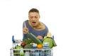 Woman doing grocery shopping Royalty Free Stock Photo