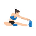 Woman doing Hamstring stretch exercise.