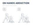 Woman Doing on Hands Hips Abductions Home Workout Exercise with Resistance Band illustration.