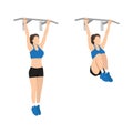 Woman doing Hanging knee raises exercise.