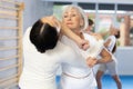 Woman doing a head kick during self defense training