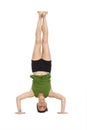 Woman doing headstand Royalty Free Stock Photo