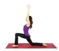 Woman doing a High Lunge Variation in Yoga Royalty Free Stock Photo