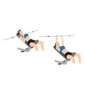 Woman doing Incline Close grip barbell bench press