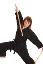 Woman doing karate Royalty Free Stock Photo