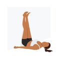 Woman doing Legs up the Wall pose Viparita karani stretch exercise