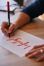 woman doing lettering, lifesytle