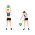 Woman doing Medicine ball. Alternating side slams Royalty Free Stock Photo