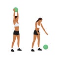 Woman doing Medicine ball slams exercise.