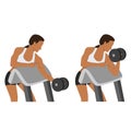 Woman doing one arm dumbbell preacher curl Royalty Free Stock Photo