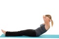 Woman doing pilates neck pull