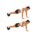 Woman doing Plank shoulder taps exercise.