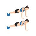 Woman doing Plank shoulder taps exercise.