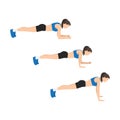 Woman doing Plank walk up exercise.