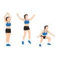 Woman doing Power jack.jumping jack exercise.