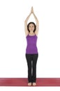 Woman doing Prayer Pose in Moon Salutation Flow Royalty Free Stock Photo