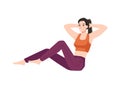 Woman doing press exercises working out