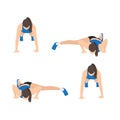 Woman doing Push up wiper exercise.