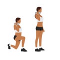 Woman doing Quadriceps offset dumbbell lunge