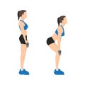 Woman doing Rack pulls exercise. Flat vector Royalty Free Stock Photo