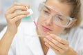 woman doing research science lab Royalty Free Stock Photo