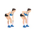 Woman doing Resistance band bent over rows exercise Royalty Free Stock Photo
