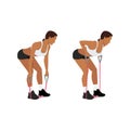 Woman doing Resistance band bent over rows Royalty Free Stock Photo