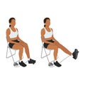 Woman doing Resistance band seated leg extensions exercise Royalty Free Stock Photo