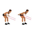 Woman doing Resistance band tricep kickbacks