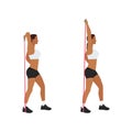 Woman doing Resistance band tricep overhead extensions
