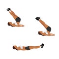 Woman doing Reverse crunch and twist exercise.